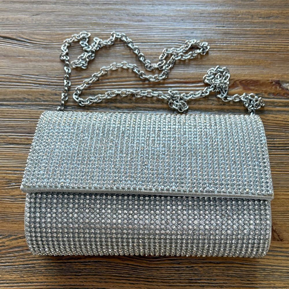 Sparkling Silver Rhinestone Clutch